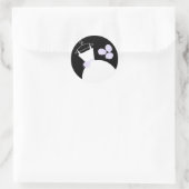 の結婚Gown Purpleステッカー黒い丸 ラウンドシール (バッグ)