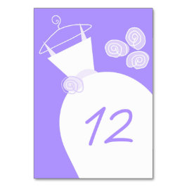 の結婚Gown Purpleテーブルカードブラック テーブルナンバー