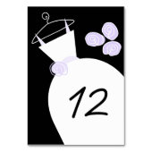 の結婚Gown Purpleテーブルカードブラック テーブルナンバー (裏面)