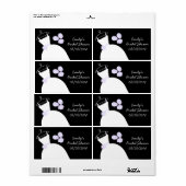 の結婚Gown Purpleブライダルシャワーブラック水平 ラベル (フルシート)