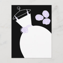 の結婚Gown Purpleブラックパステルはがき ポストカード