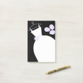 の結婚Gown Purple垂直黒柱の付箋 ポストイット (デスク上)