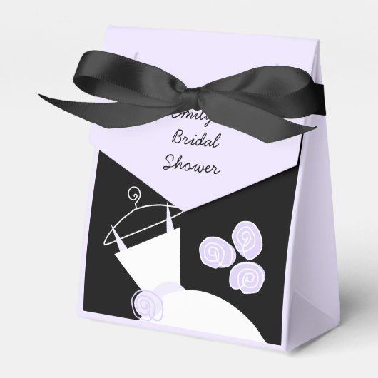 の結婚Gown Purple好意ボックス黒い紫のテント フェイバーボックス (正面サイド)