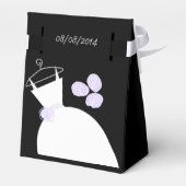 の結婚Gown Purple好意ボックス黒テント フェイバーボックス (裏面サイド)