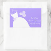 の結婚Gown Purple 'ブライダルシャワー'長方形 長方形シール (バッグ)