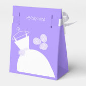 の結婚Gown Purple Favor Boxテント フェイバーボックス (裏面サイド)