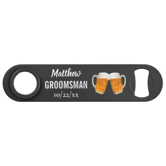 の結婚groomsmanバチュラーパーティの好意ビール応援 スピード栓抜き (正面(横))