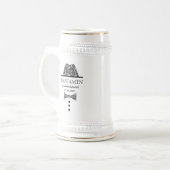 の結婚groomsman ビールジョッキ (正面左)