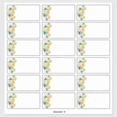 の結婚Guest Add Name Labels黄色フローラ シール (シート)