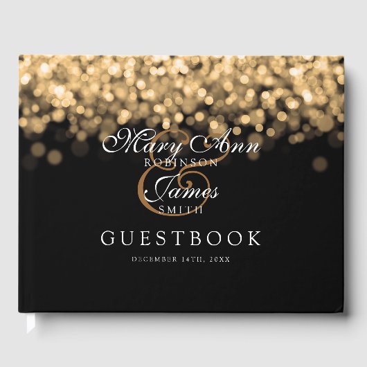 の結婚Guestbook金ゴールドラエレガントイト ゲストブック (正面)