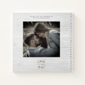 の結婚GuestBook Photo on Wood on Pinkリース ノートブック (裏面)