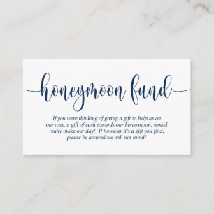 の結婚Honeymoon Fund and Wish、Navy Blue エンクロージャーカード