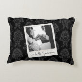 の結婚Instagramフォトレトロフレームカスタム文字 アクセントクッション (裏面)