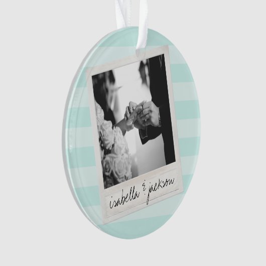 の結婚Instagramフォトレトロフレームカスタム文字 オーナメント (正面)