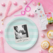 の結婚Instagramフォトレトロフレームカスタム文字 ペーパープレート (パーティー)