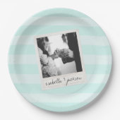 の結婚Instagramフォトレトロフレームカスタム文字 ペーパープレート (正面)