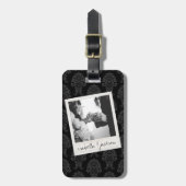 の結婚Instagramフォトレトロフレームカスタム文字 ラゲッジタグ (正面縦)