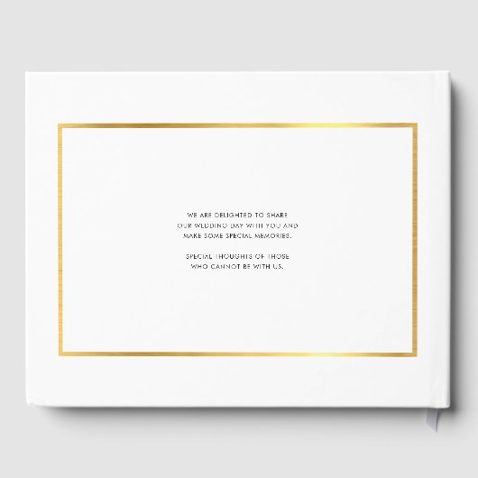 の結婚KEEPSAKEシンプルスタイリッシュ金ゴールドフェイクフレーム ゲストブック (裏面)