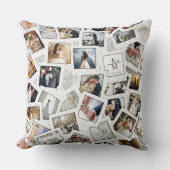 の結婚Keepsake 30フォトコラージホワイトID1065 クッション (正面)