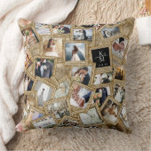 の結婚Keepsake 30フォトコラージュ金ゴールドID1065 クッション (ブランケット)