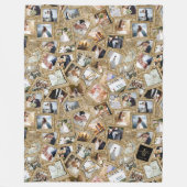 の結婚Keepsake 31フォトコラージュ金ゴールドID1065 フリースブランケット (正面)