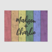 の結婚LGBTフラグプライドヴィンテージ名前をカスタムする 薄葉紙 (正面)