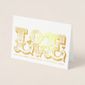 の結婚LOVEの新しい写真ヴィンテージタイポグラフィ 箔カード (正面)