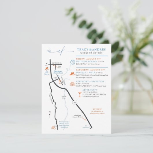 の結婚Map Enclosure Custom Design for Andres エンクロージャーカード (スタンド正面)
