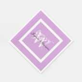 の結婚Mauveシックモダンモノグラム名紙 スタンダードランチョンナプキン (角)