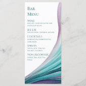 の結婚Menu-モダン-Purpleとティール（緑がかった色）- メニュー (裏面)