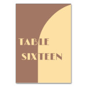 の結婚mocha Mousseクリーミーな黄色のテーブルカード テーブルナンバー (裏面)