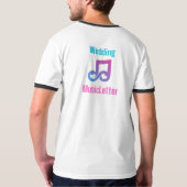 の結婚MusicLetterメンズブラックリンガーTシャツ Tシャツ (裏面)