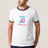 の結婚MusicLetterメンズブラックリンガーTシャツ Tシャツ (正面)