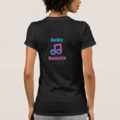の結婚MusicLetterロゴ女性ブラックTシャツ Tシャツ (裏面)