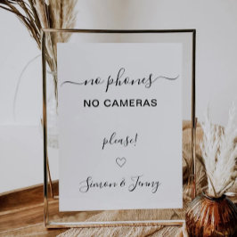 の結婚No Devicesサイン、No Phonesカメラ、 招待状