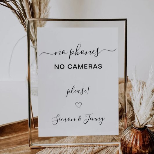 の結婚No Devicesサイン、No Phonesカメラ、 招待状