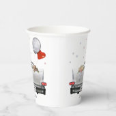の結婚Oldtimer Car w/Names & Date紙カップ 紙コップ (右)