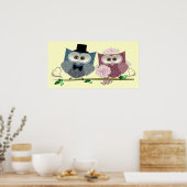 の結婚Owlsアートポスター ポスター (キッチン)