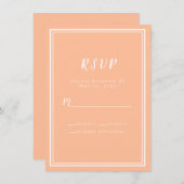 の結婚PEACH RSVPモダンエンクエレガントロージャカード (正面/裏面)