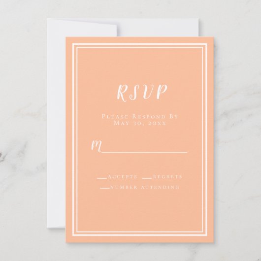 の結婚PEACH RSVPモダンエンクエレガントロージャカード (正面)