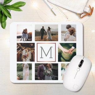 の結婚Photo Collage Monogram マウスパッド