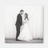 の結婚PHOTO Newlyweds氏とミセス・白黒の好意 マグネット (正面)