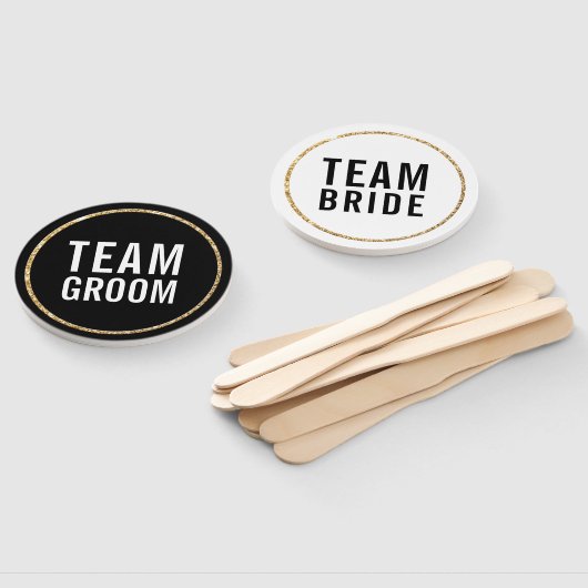 の結婚PHOTO PROPモダン白黒金ゴールド ハンドファン (組立なし)