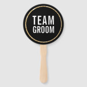 の結婚PHOTO PROPモダン白黒金ゴールド ハンドファン (正面)