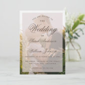 の結婚Photo Transparentスクリプエレガントトモダン 招待状 (スタンド正面)