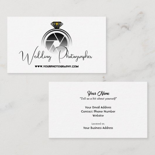 の結婚Photographer v2 （Camera Flashを使用） 名刺 (正面/裏面)