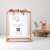 の結婚QRコード付きソーシャルメディアテーブルサイン ポスター