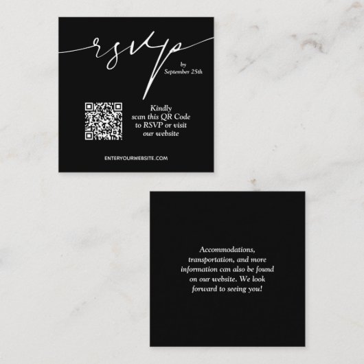 の結婚QRコード白黒 エンクロージャーカード (正面/裏面)