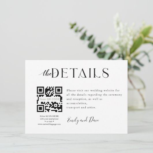 の結婚QRコードWebサイト格納装置カード エンクロージャーカード (スタンド正面)