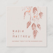 の結婚QRフォト共有グラスベリー茶色のオレンジ エンクロージャーカード (正面)